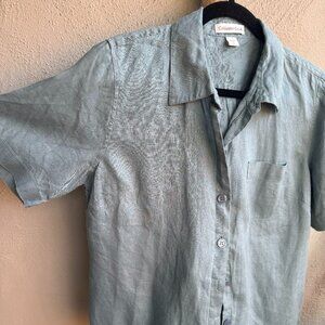 Linen blouse camp shirt M Coldwater Creek